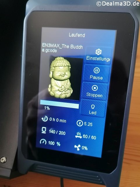 Ein kleiner Buddha als Testdruck.