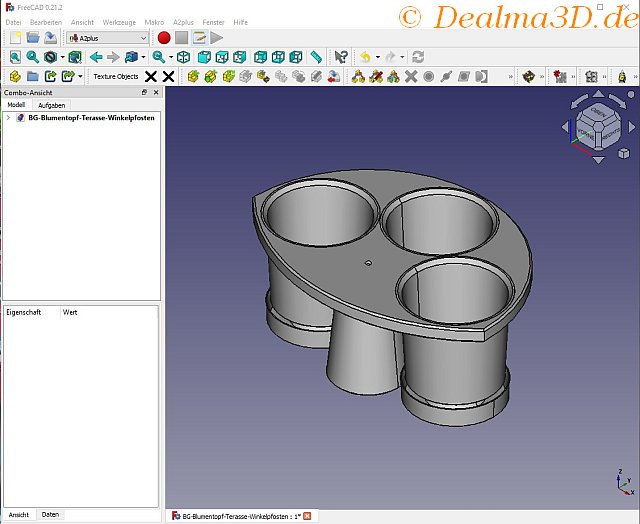 Outdoor Blumenkasten System Spezial mit dem CAD System FreeCAD gezeichnet