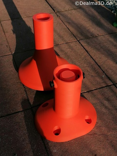 Auszug aus den Einzelkomponenten des Pendelhocker / Sitzhocker / Wackelstuhl aus dem 3D-Drucker.