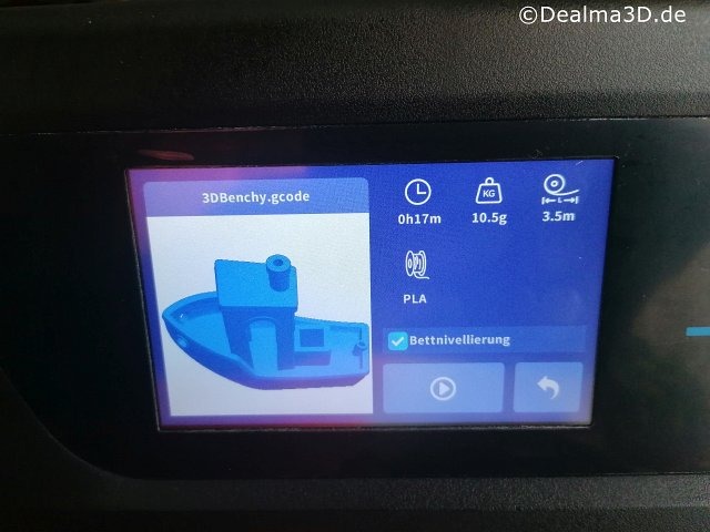 QIDI X-MAX 3 TECH | Display Voransicht Benchy Test