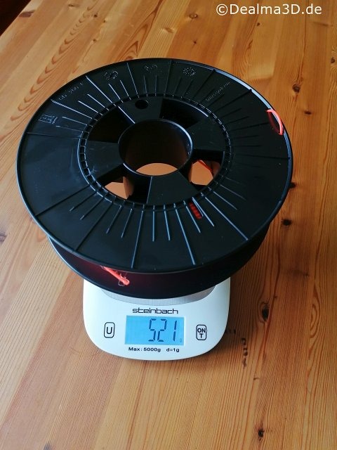 Reales Gewicht Filament Rest auf der Spule ermitteln