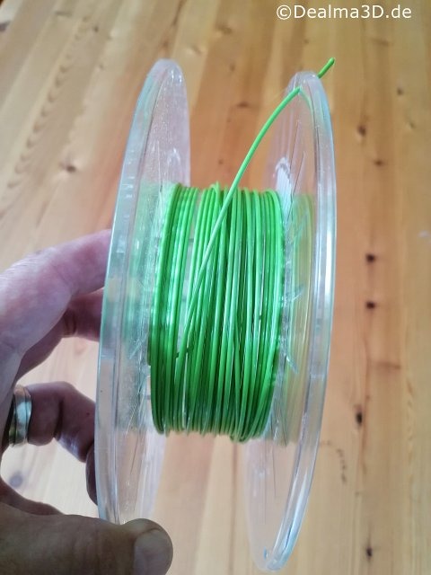 Beispiel-Foto für eine Restmenge an Filament auf einer Filament-Spule