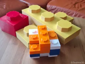 XXL Klemmbausteine – Entstehung einer Idee XXL und MIDI Klemmbausteine hergestellt per 3D-Druck. Die ersten Testdrucke.